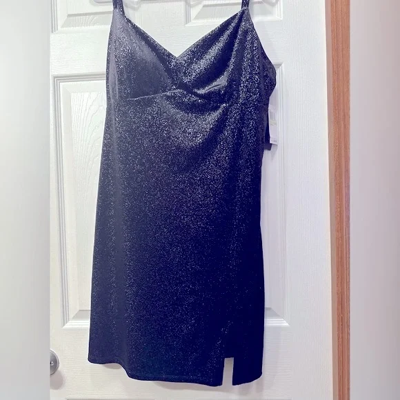 City Studio | Dresses | City Studio P Social Black And Silver Metallic Dress  Size 8 New | Poshmark
